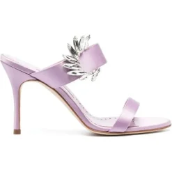 Mules en Satin Chivela lilas - Talon 9 cm