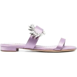 Mules en Satin Chivela lilas