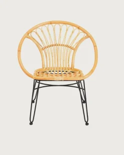 Naga - Fauteuil en rotin naturel et pieds métal