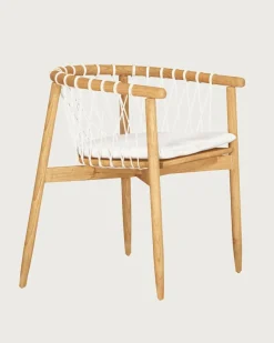 Nala - Chaise en teck massif et cordage blanc