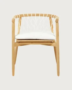 Nala - Chaise en teck massif et cordage blanc