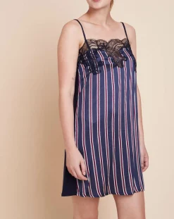 Nuisette Valentin à rayures marine/violet