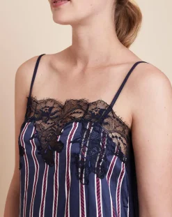 Nuisette Valentin à rayures marine/violet
