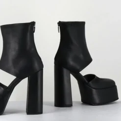 Open Boots en Cuir 3760 noires - Talon : 13cm