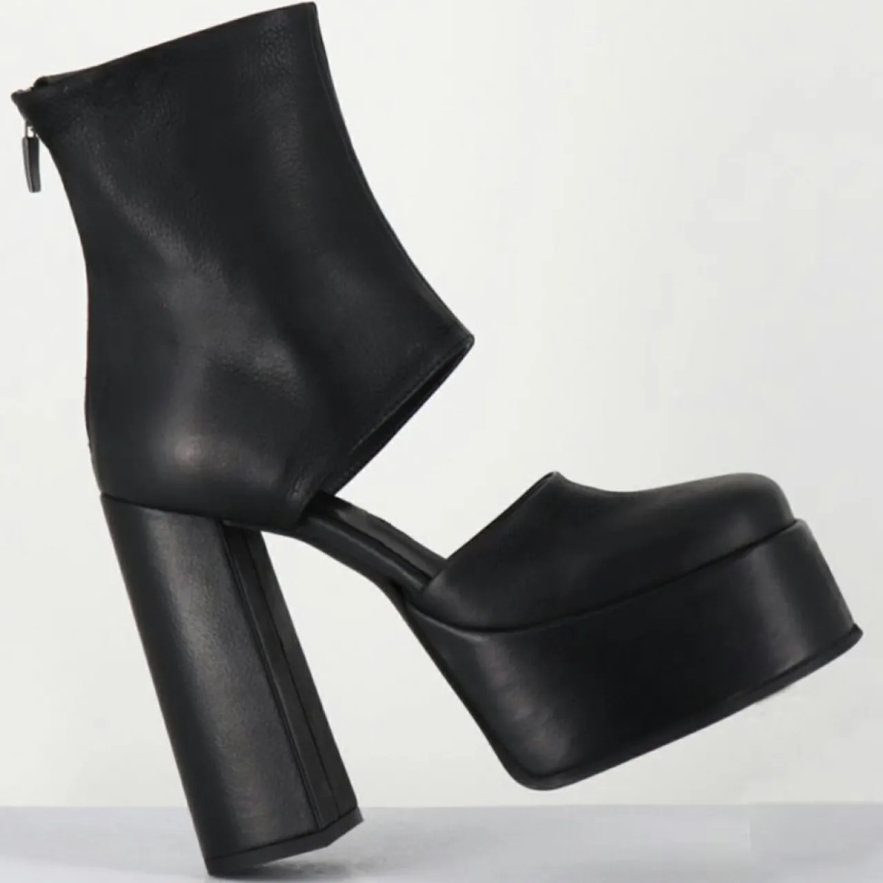 Open Boots en Cuir 3760 noires - Talon : 13cm