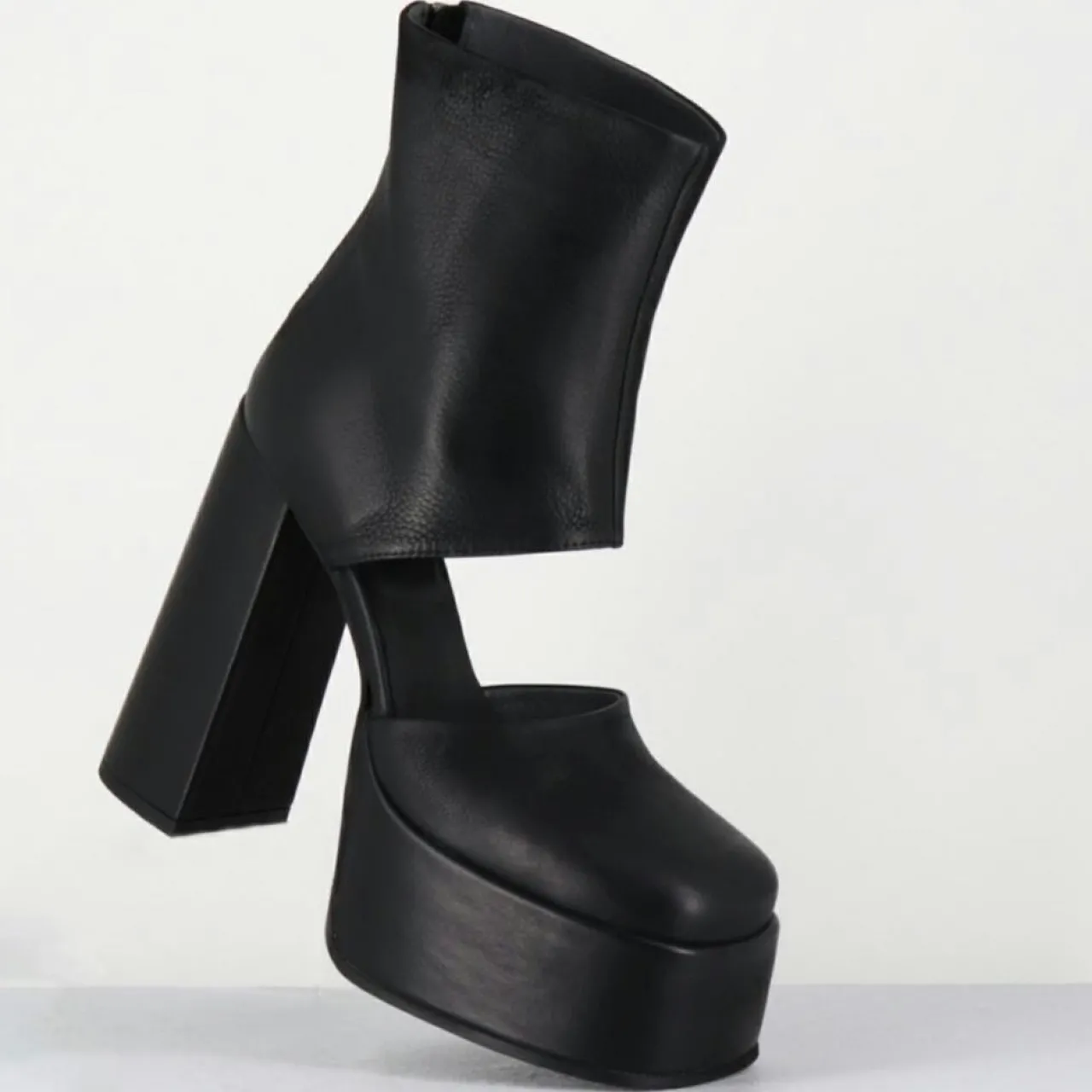 Open Boots en Cuir 3760 noires - Talon : 13cm