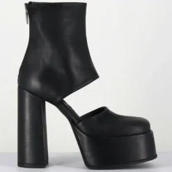 Open Boots en Cuir 3760 noires - Talon : 13cm