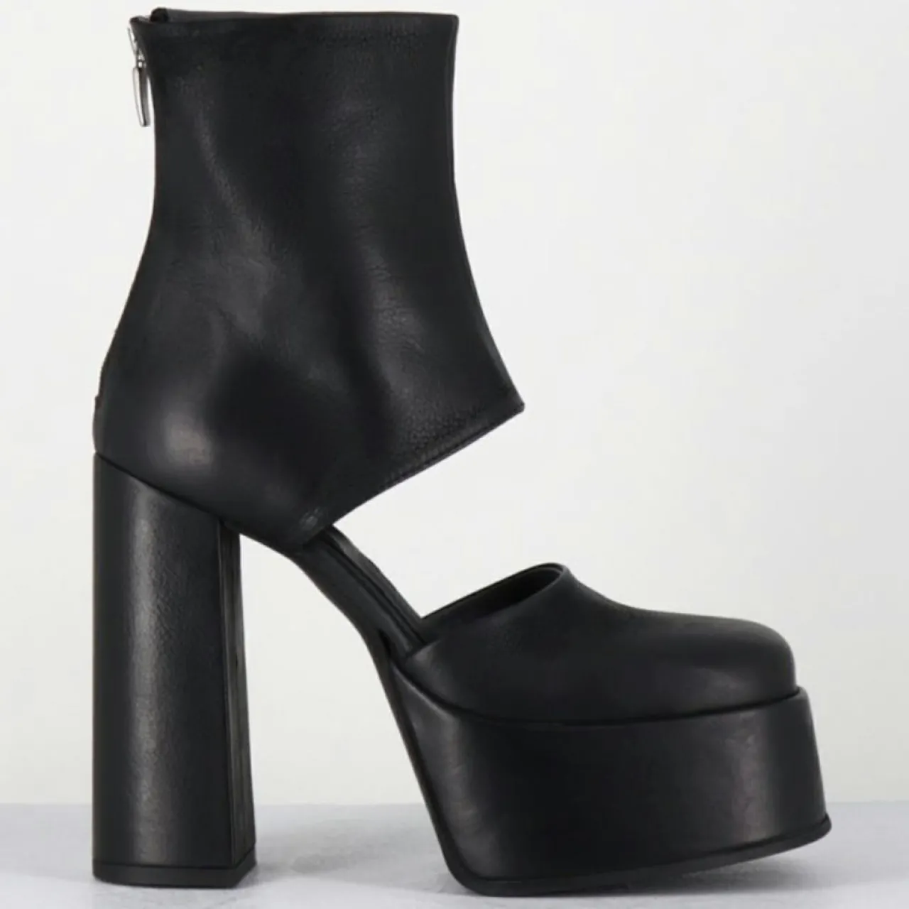 Open Boots en Cuir 3760 noires - Talon : 13cm