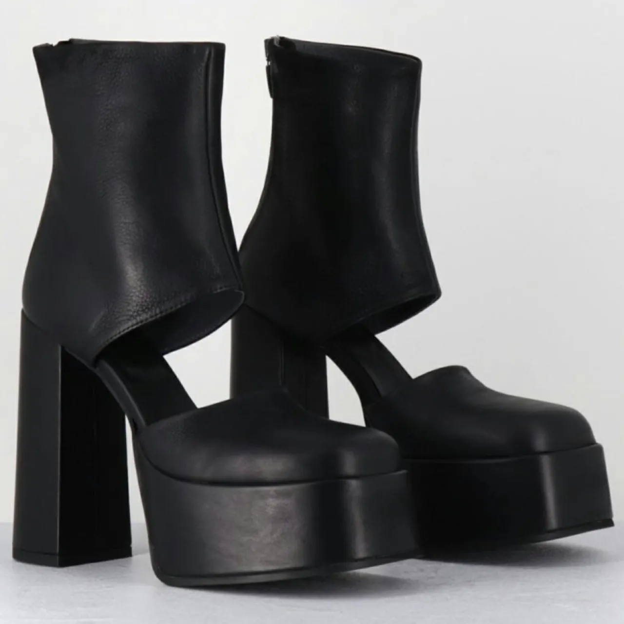 Open Boots en Cuir 3760 noires - Talon : 13cm