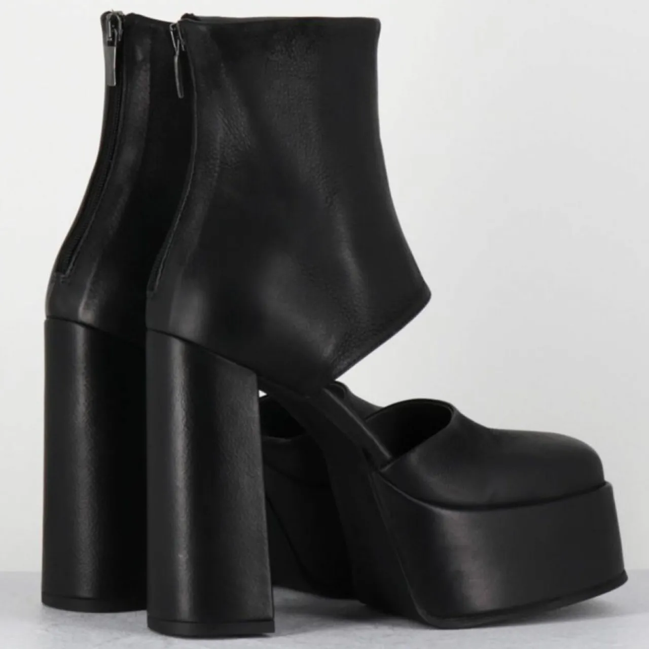 Open Boots en Cuir 3760 noires - Talon : 13cm