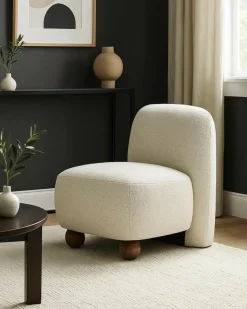 Oslo - Fauteuil design en tissu beige