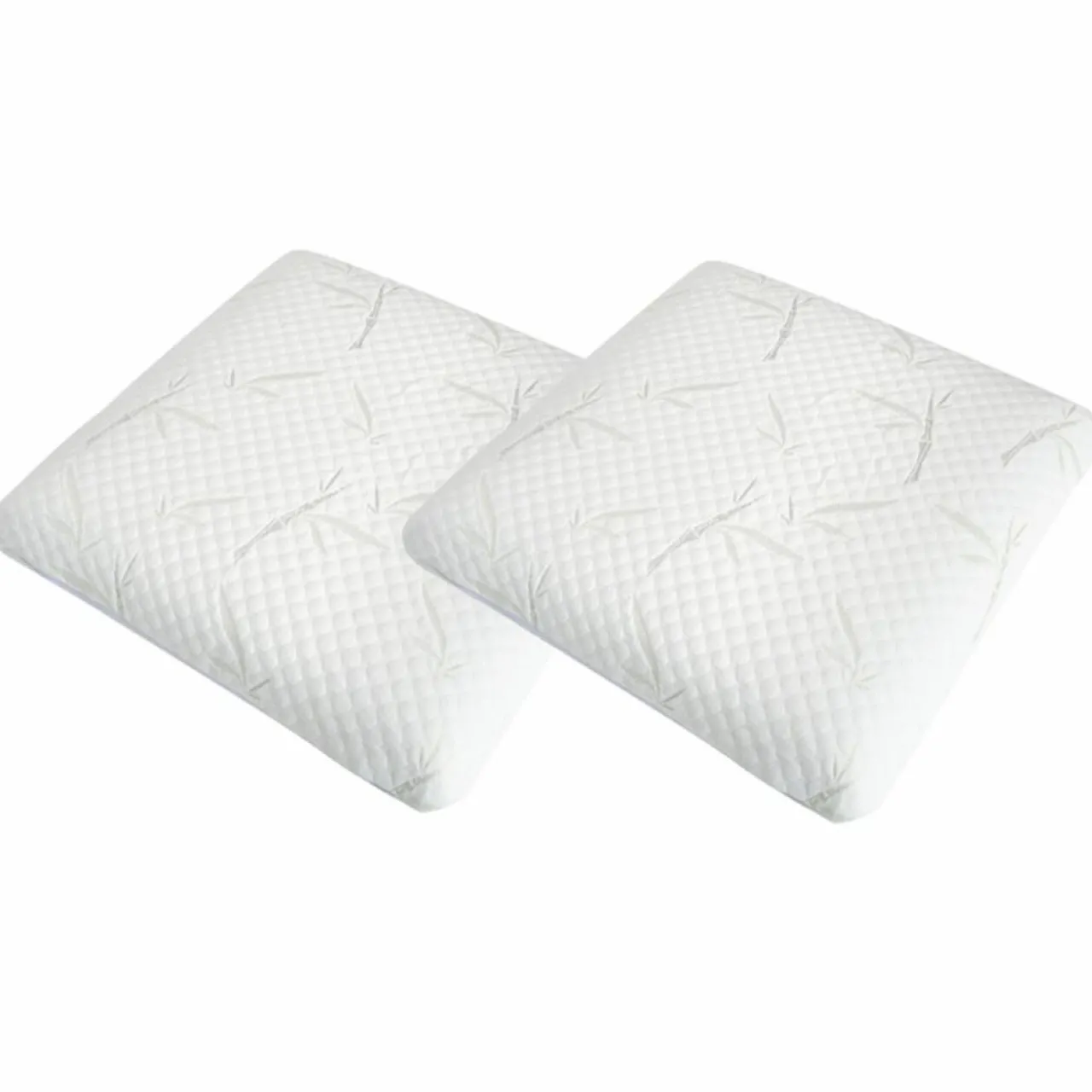 Pack 4 pièces blanc : 2 Oreillers + Protège-Matelas + Couette - 180x200 cm