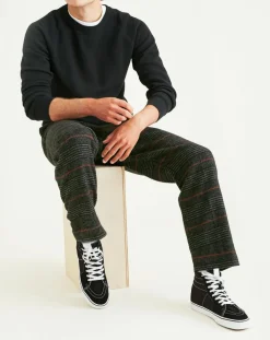 Pantalon 100% Coton Bio Pull On Tapered imprimé noir