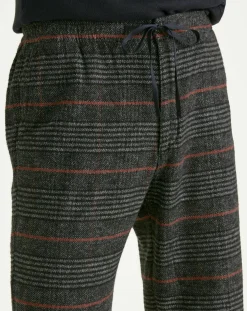 Pantalon 100% Coton Bio Pull On Tapered imprimé noir