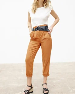 Pantalon 7/8 fuselé June tabac