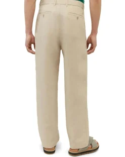 Pantalon 100% Lin Mossbo Pant Pinces beige
