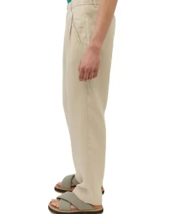 Pantalon 100% Lin Mossbo Pant Pinces beige