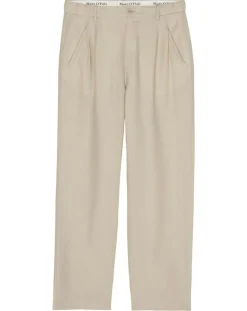 Pantalon 100% Lin Mossbo Pant Pinces beige