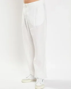 Pantalon 100% Lin Mossbo Pant Pinces blanc