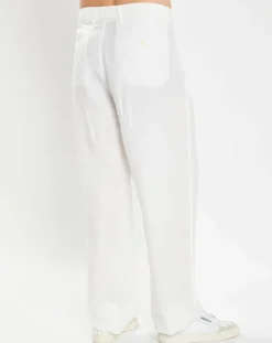 Pantalon 100% Lin Mossbo Pant Pinces blanc