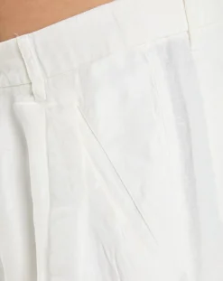 Pantalon 100% Lin Mossbo Pant Pinces blanc