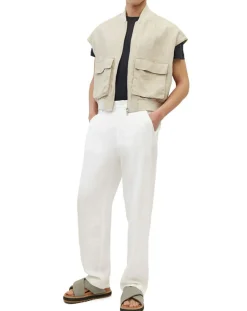 Pantalon 100% Lin Mossbo Pant Pinces blanc