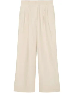 Pantalon 100% Lin Plissé Large Kl beige