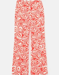 Pantalon à motif graphique corail corail