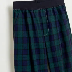 Pantalon ample Anna à carreaux bleu/vert