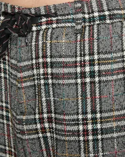 Pantalon ample fuselé multicarreaux gris