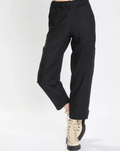 Pantalon cargo en Laine mélangée noir