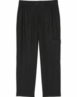 Pantalon cargo en Laine mélangée noir
