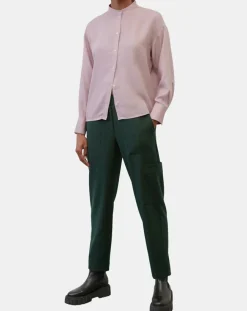 Pantalon cargo en Laine mélangée vert foncé