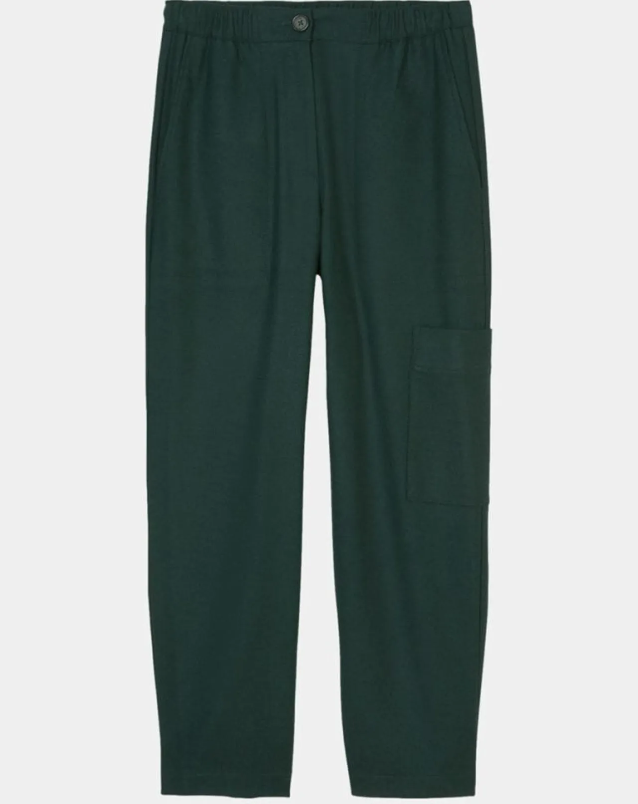 Pantalon cargo en Laine mélangée vert foncé