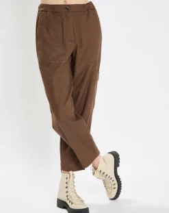 Pantalon cargo en Laine mélangée marron