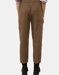 Pantalon cargo en Laine mélangée marron