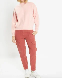 Pantalon cargo en Twill de Coton recyclé Robin rouge foncé