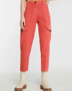 Pantalon cargo en Twill de Coton recyclé Robin rouge foncé