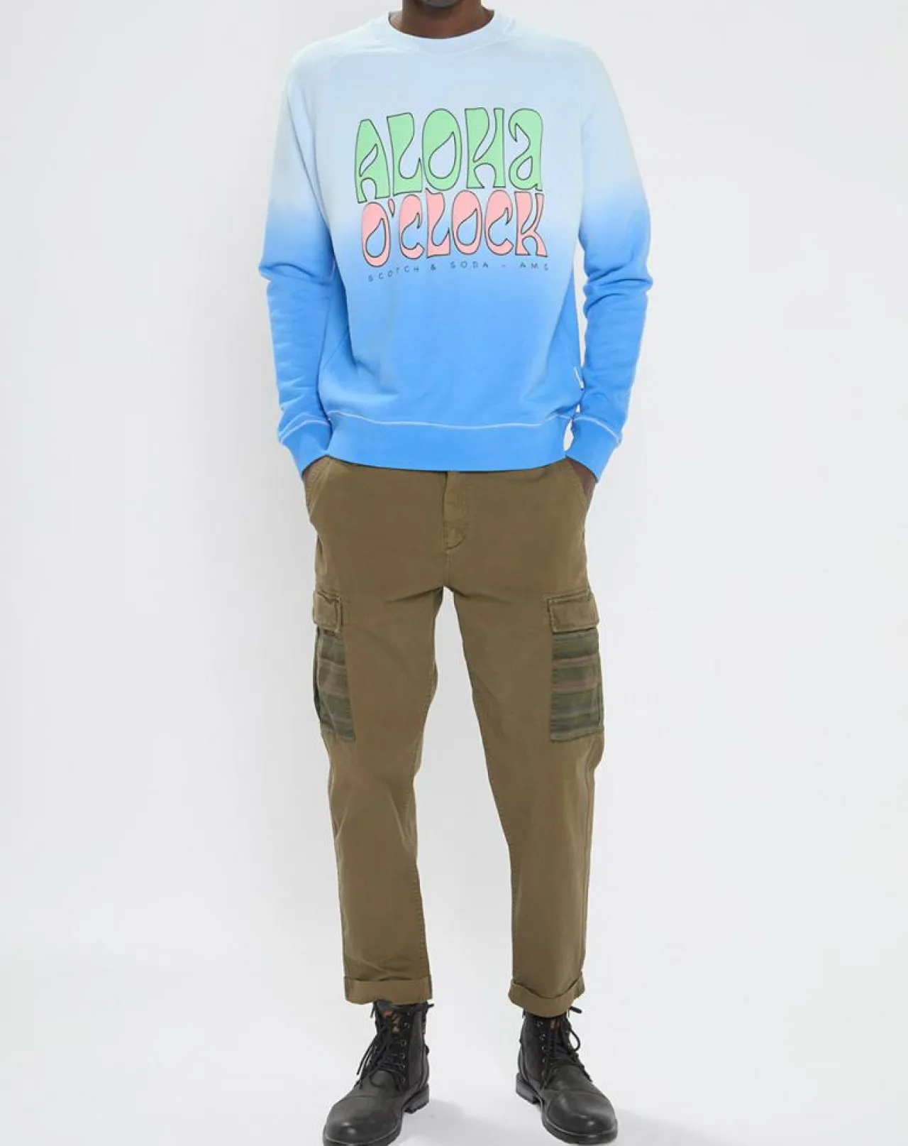 Pantalon Cargo Loose Tapered kaki foncé