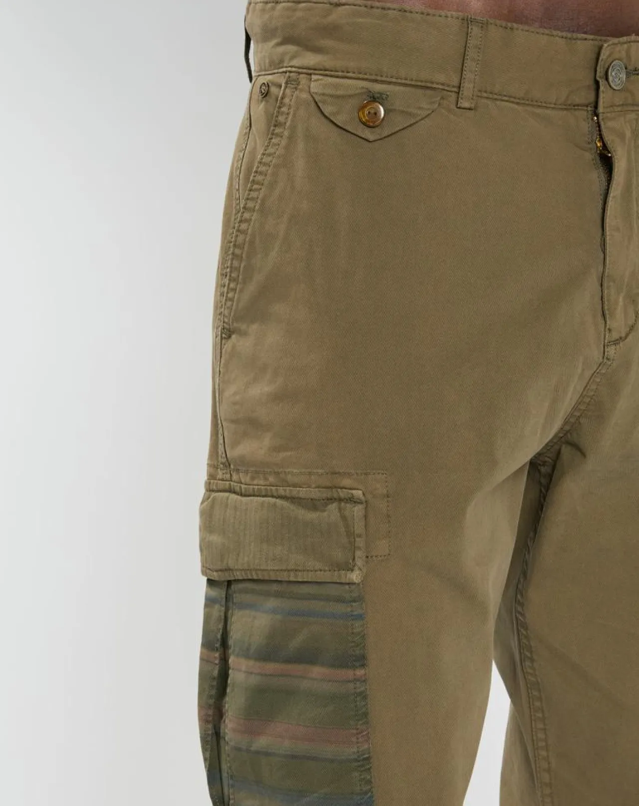Pantalon Cargo Loose Tapered kaki foncé