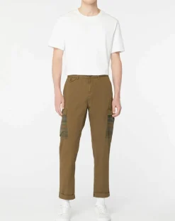 Pantalon Cargo Loose Tapered kaki foncé