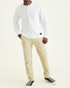 Pantalon chino Alpha Icon Tapered à rayures beige/blanc