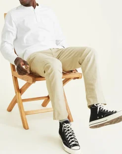 Pantalon chino Alpha Icon Tapered à rayures beige/blanc