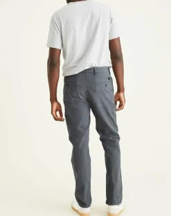 Pantalon chino en Coton Bio Alpha Icon Tapered à carreaux gris