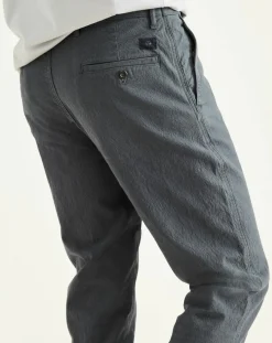 Pantalon chino en Coton Bio Alpha Icon Tapered à carreaux gris