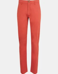Pantalon chino en Coton bio droit Kutdroit rouge foncé