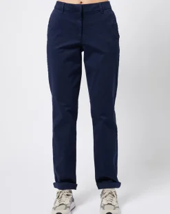Pantalon chino en Coton mélangé classique bleu marine