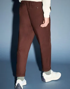 Pantalon chino jogging en Coton Nujog marron foncé