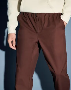 Pantalon chino jogging en Coton Nujog marron foncé