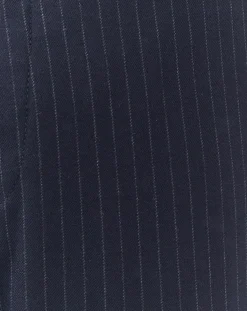 Pantalon chino slim en Laine & Coton Porths rayé marine